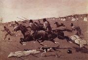 Frederick Remington Oil undated Geronimo Fleeing from camp Spain oil painting reproduction